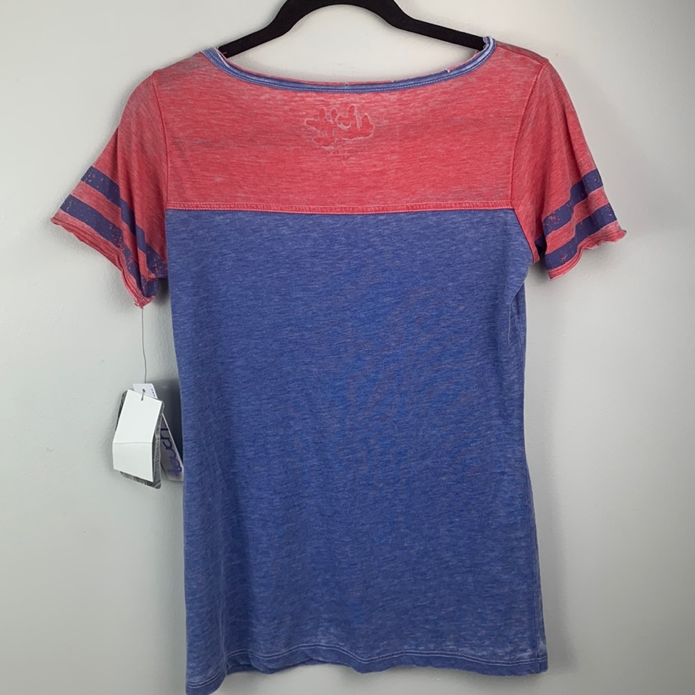 NHL Touch by Alyssa Milano New York Rangers Morgan Scoop Neck Tri-Blend T-Shirt - Picture 5 of 6